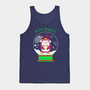 Matching Christmas Family, The Cool Aunt Penguin Tank Top